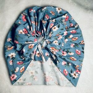 Floral Blue Kids Turban